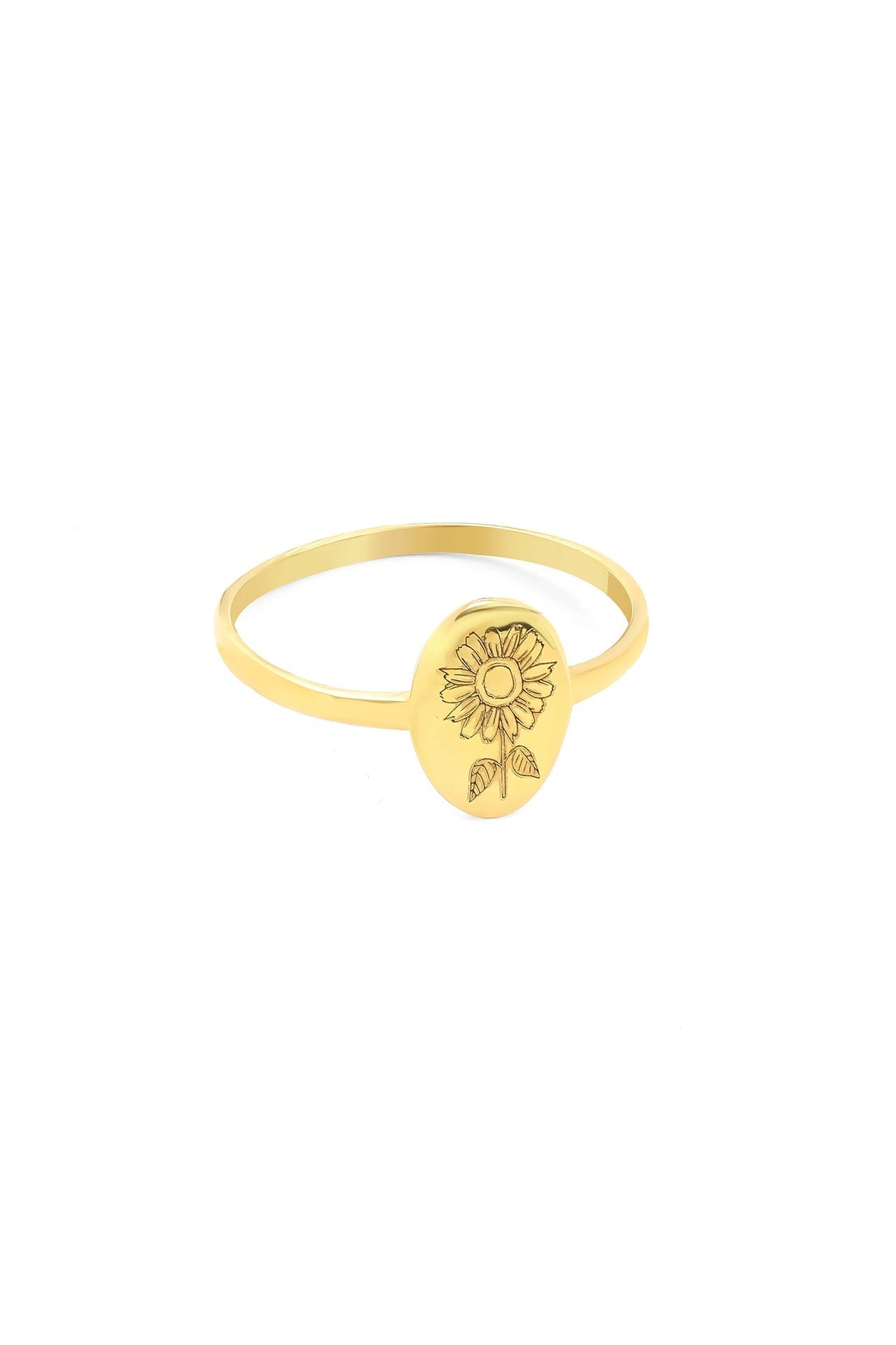 Custom Silver Ring with Birth Flower Design